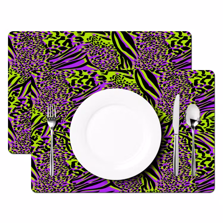 Neon - Paars - Dieren - Patroon Placemat vinyl groot 368 -zzsfeer2_Kitchenyeah-website