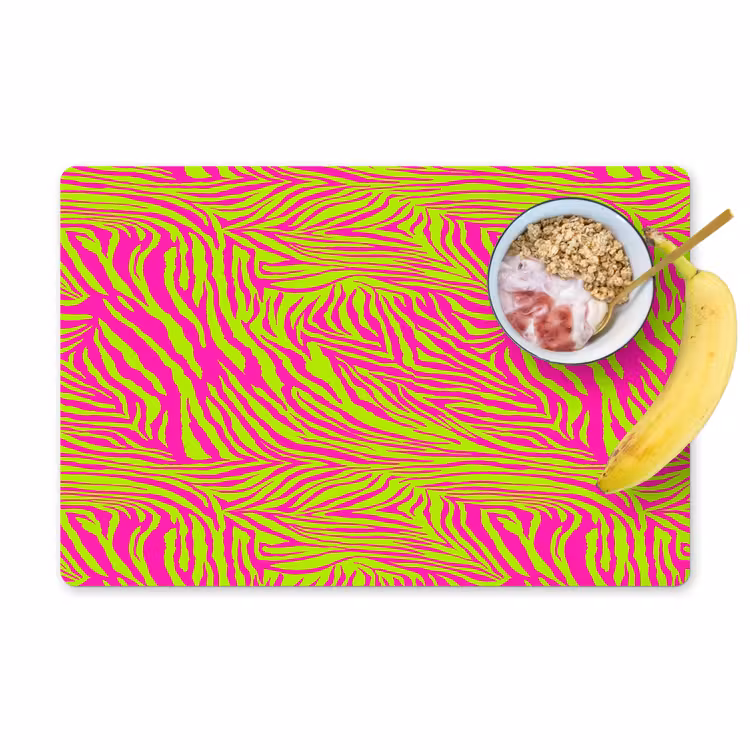 Neon - Zebra - Roze - Groen Placemat vinyl groot 368 -zzzproduct_Kitchenyeah-website