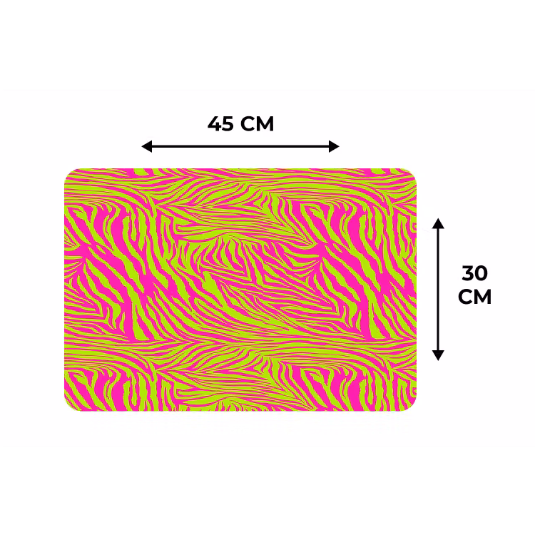 Neon - Zebra - Roze - Groen Placemat vinyl groot 368 -specs