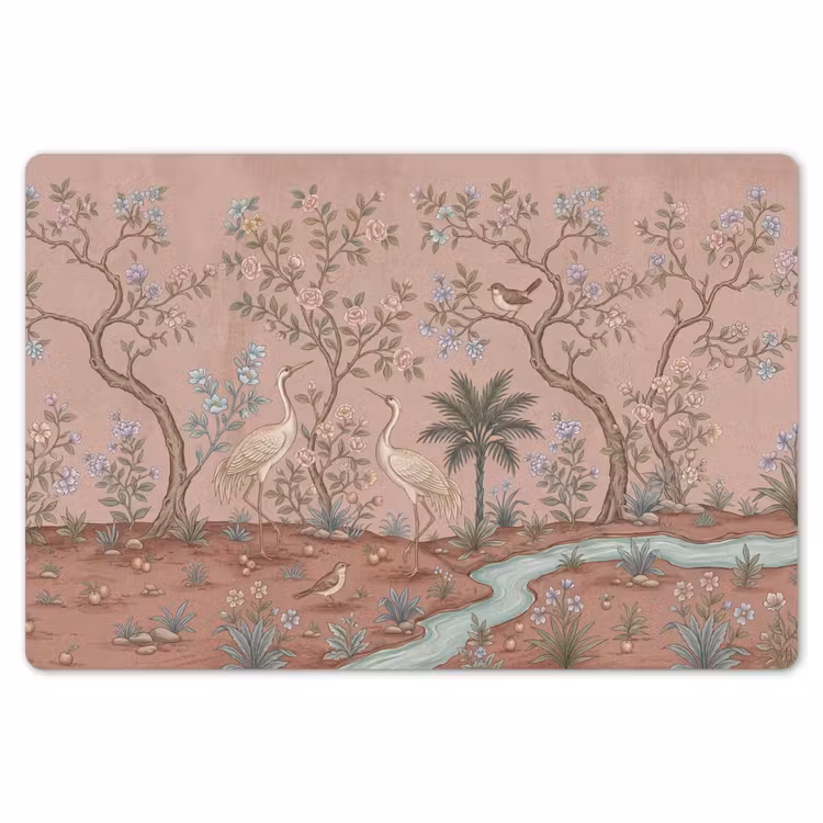 Nostalgisch - Reigers - Roze Placemat vinyl groot -zzsfeer1_Kitchenyeah-website