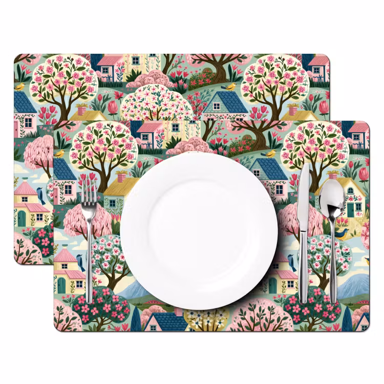 Nostalgisch - Idyllisch - Kleurrijk Placemat vinyl groot 368 -zzsfeer2_Kitchenyeah-website