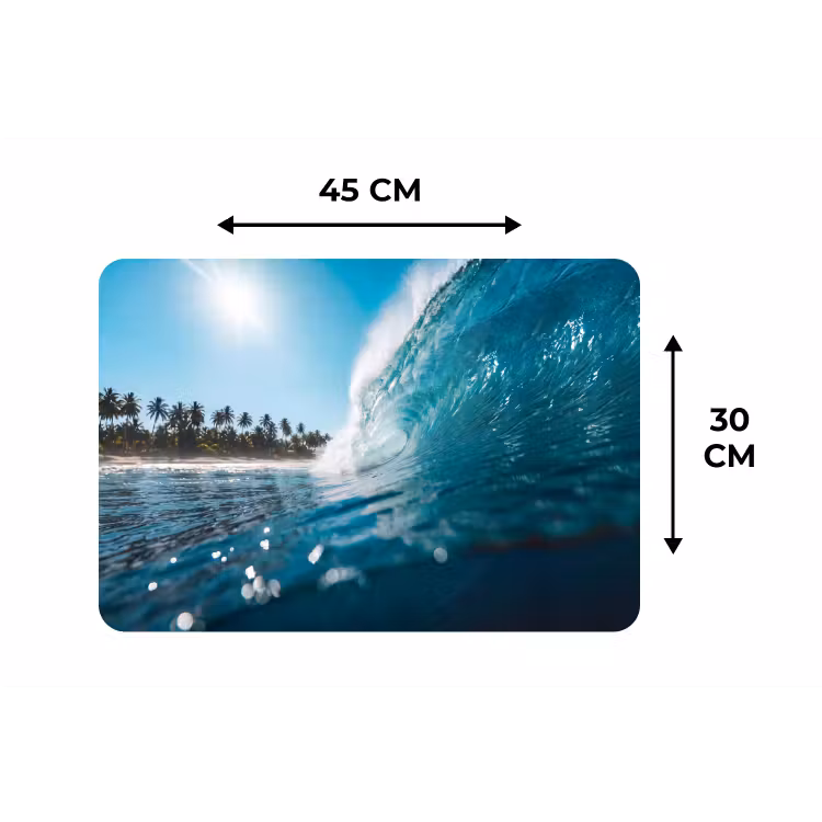 Oceaan - Golf - Strand - Natuur - Blauw Placemat vinyl groot -specs