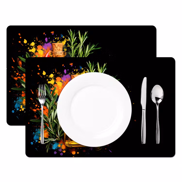 Olijfolie - Graffiti - Peper - Olijven - Modern Placemat vinyl groot -zzsfeer2_Kitchenyeah-website