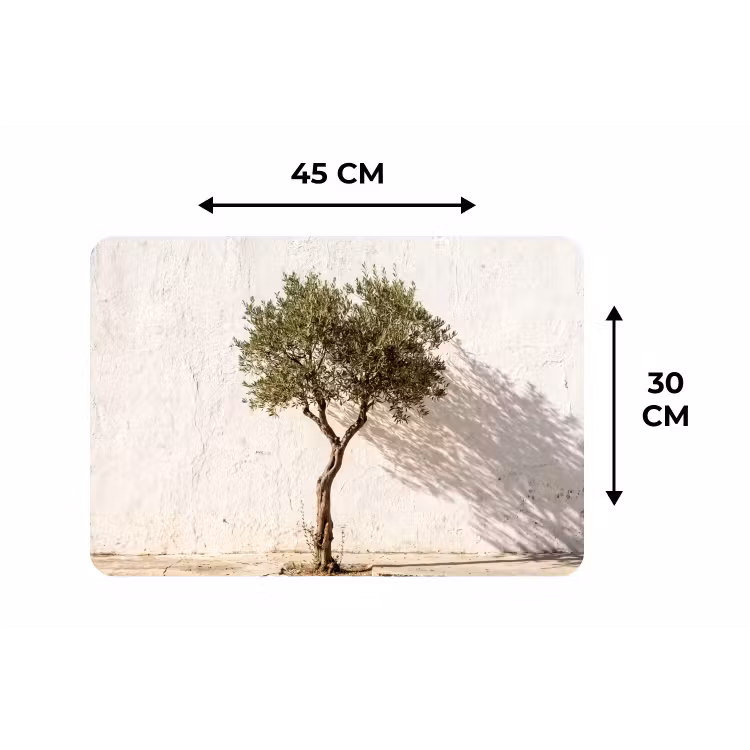 Placemat - 6 pieces - Olive Tree - Wall - White - Olijfboom - muur - wit Placemat vinyl groot