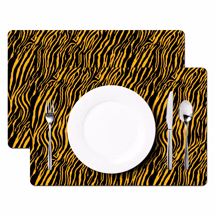 Oranje - Tijger - Zwart - Patroon Placemat vinyl groot 368 -zzsfeer2_Kitchenyeah-website