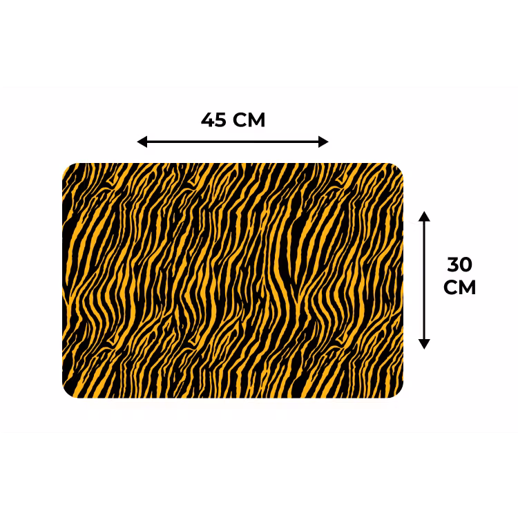 Oranje - Tijger - Zwart - Patroon Placemat vinyl groot 368 -specs