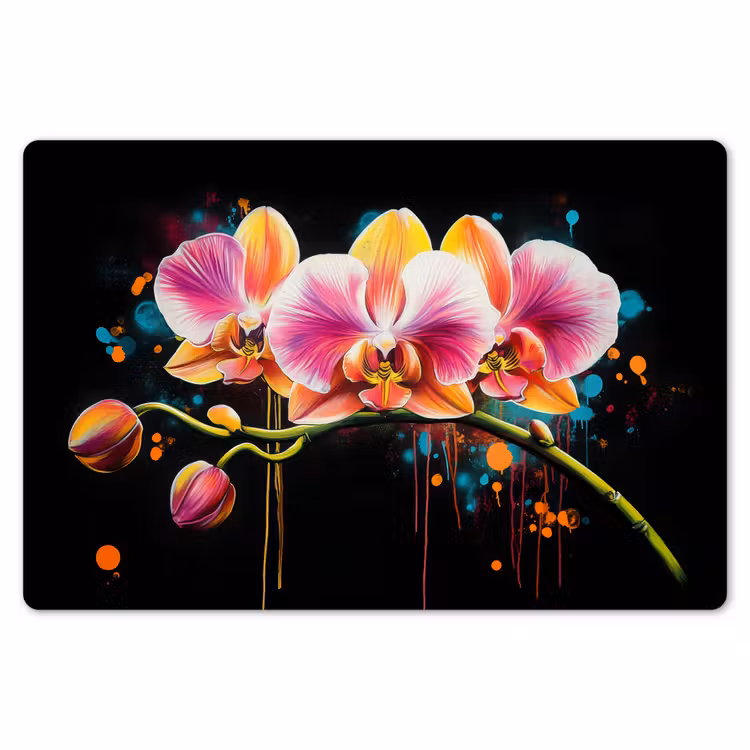 Orchidee - Graffiti - Kleurrijk - Bloemen - Abstract Placemat vinyl groot -zzsfeer1_Kitchenyeah-website