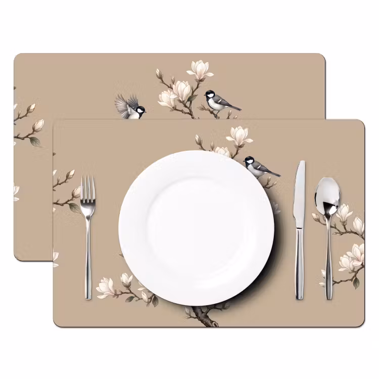 Oosters - Vogels - Beige Placemat vinyl groot -zzsfeer2_Kitchenyeah-website
