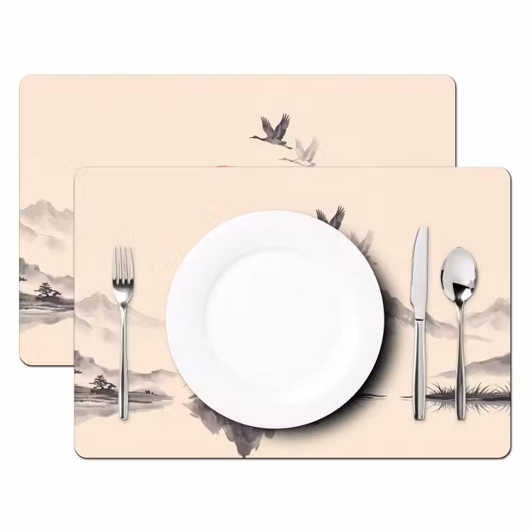 Oosters - Kraanvogels - Landschap Placemat vinyl groot -zzsfeer2_Kitchenyeah-website
