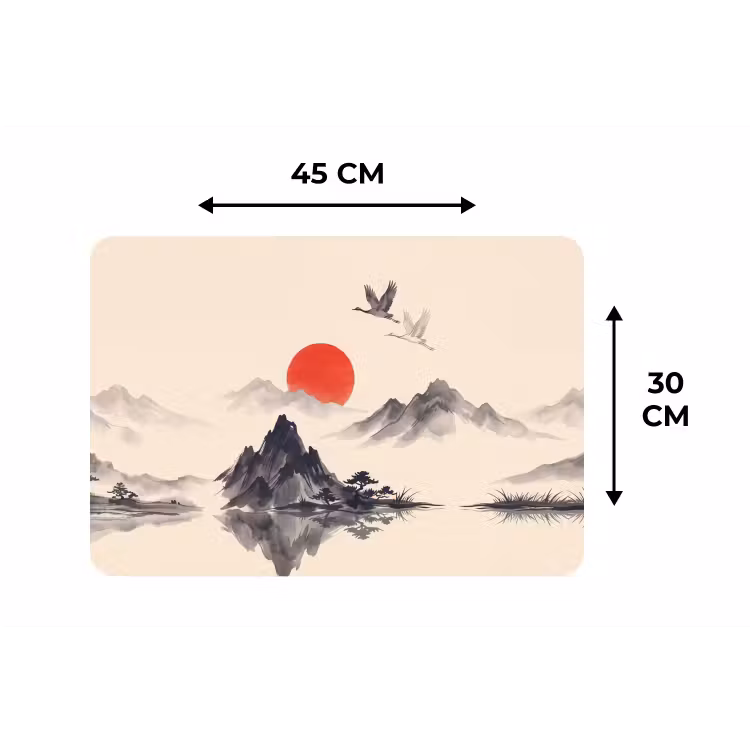 Oosters - Kraanvogels - Landschap Placemat vinyl groot -specs