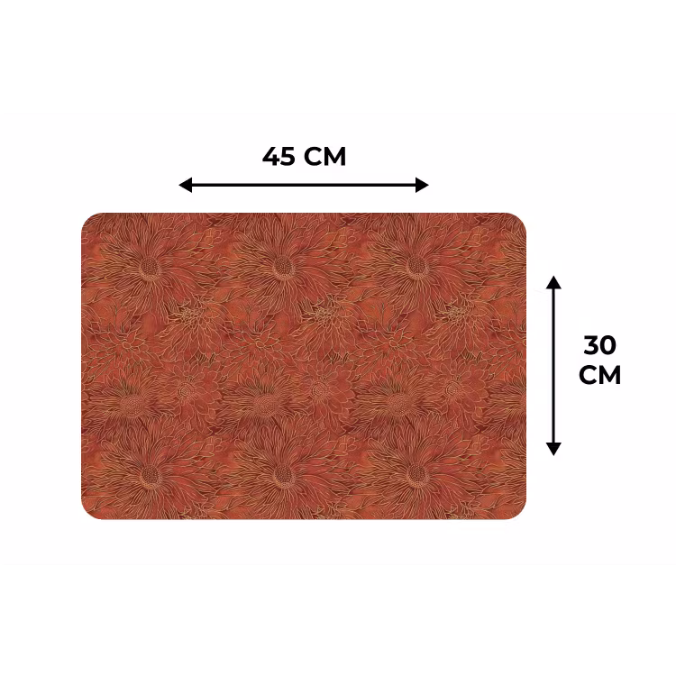 Oosters - Bloemen - Terracotta Placemat vinyl groot 368 -specs