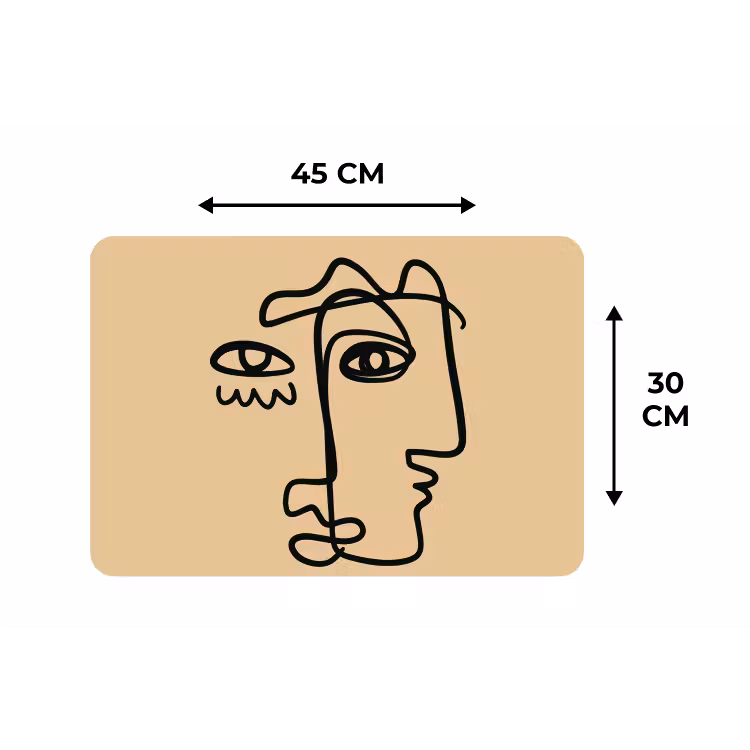 Overlappende profielen - Lichtbruin - Zwart Placemat vinyl groot -specs