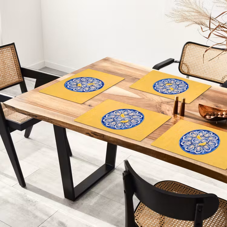 Oesters - Citroen - IJs - Modern - Geel Placemat vinyl groot -zzsfeer4_Kitchenyeah-website
