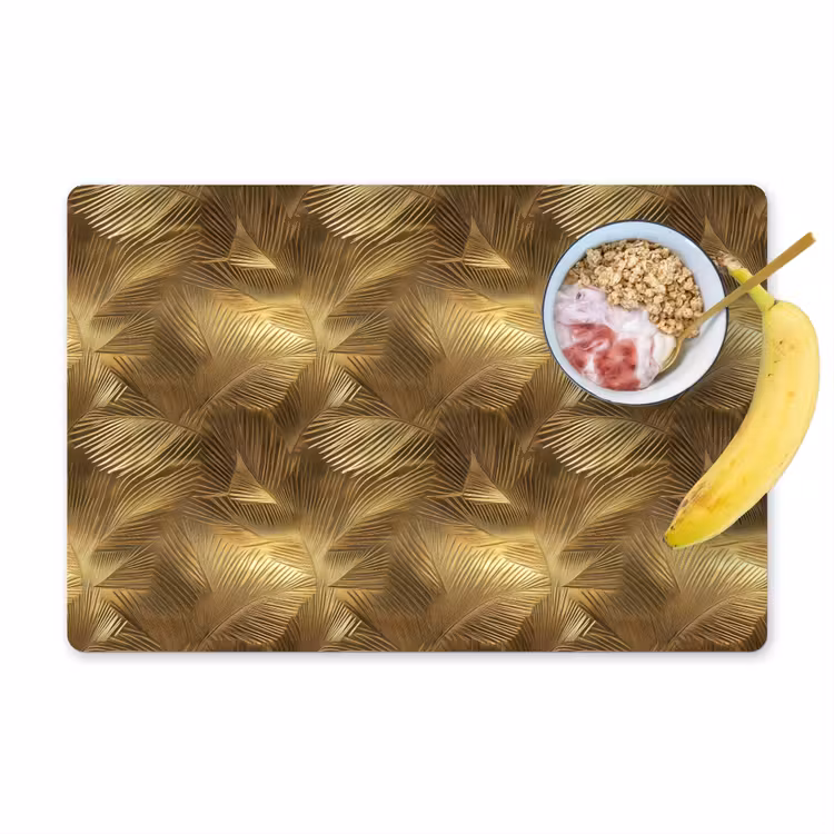 Palm - Waaier - Goud Placemat vinyl groot 368 -zzzproduct_Kitchenyeah-website