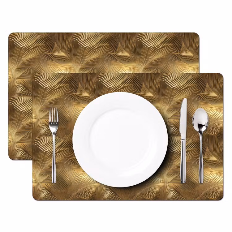Palm - Waaier - Goud Placemat vinyl groot 368 -zzsfeer2_Kitchenyeah-website