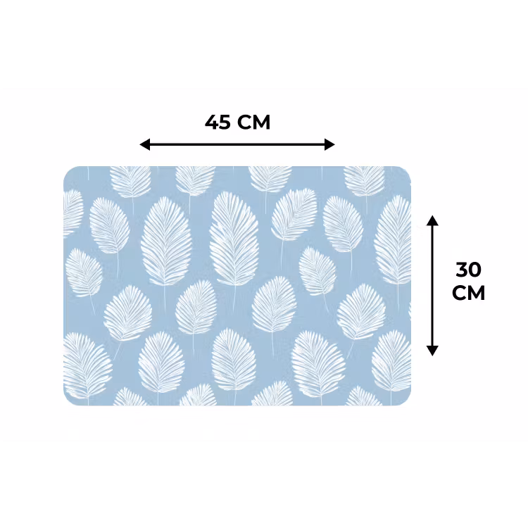 Palmbladeren - Naadloos - Patroon - Pastelblauw Placemat vinyl groot 368 -specs