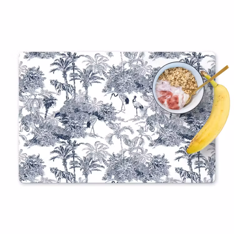 Palmbomen - Jungle - Abstract - Blauw Placemat vinyl groot 368 -zzzproduct_Kitchenyeah-website