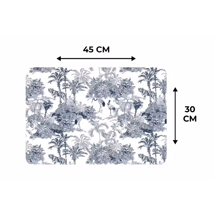 Palmbomen - Jungle - Abstract - Blauw Placemat vinyl groot 368 -specs