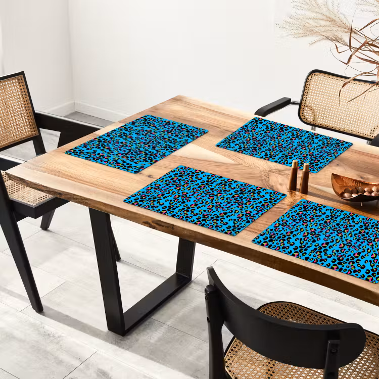 Panter - Blauw - Neon Placemat vinyl groot 368 -zzsfeer4_Kitchenyeah-website