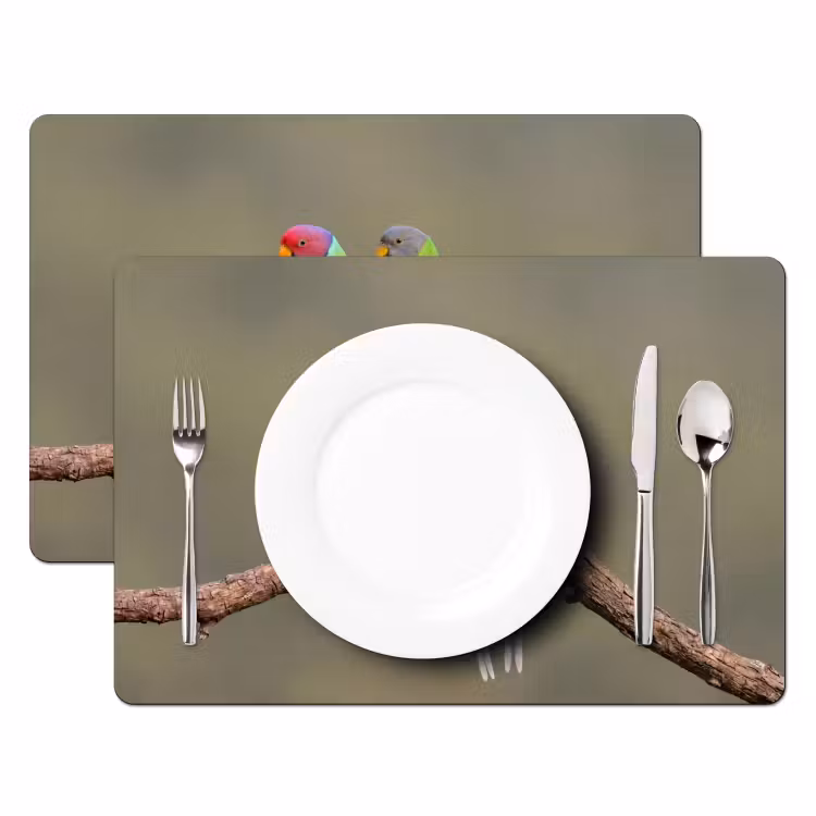 Papagaai - Tak - Natuur - Kleurrijk Placemat vinyl groot -zzsfeer2_Kitchenyeah-website