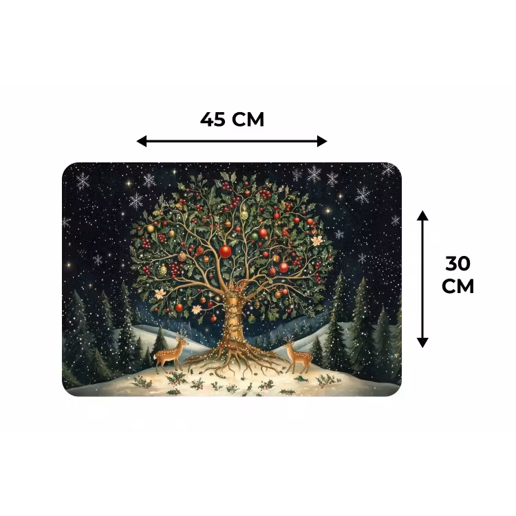 Feestboom - Winterhemel - Kleurrijk Placemat vinyl groot -specs