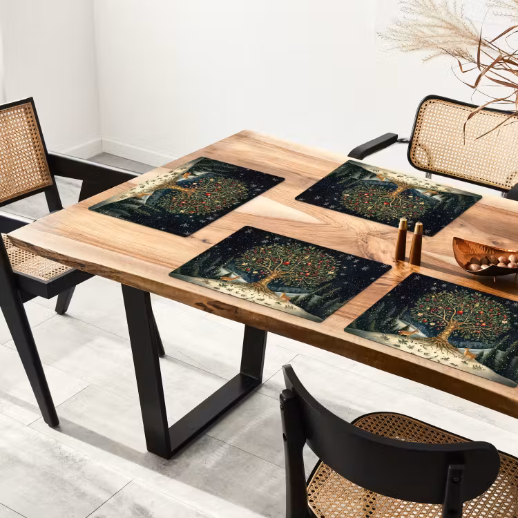 Feestboom - Winterhemel - Kleurrijk Placemat vinyl groot -zzsfeer4_Kitchenyeah-website