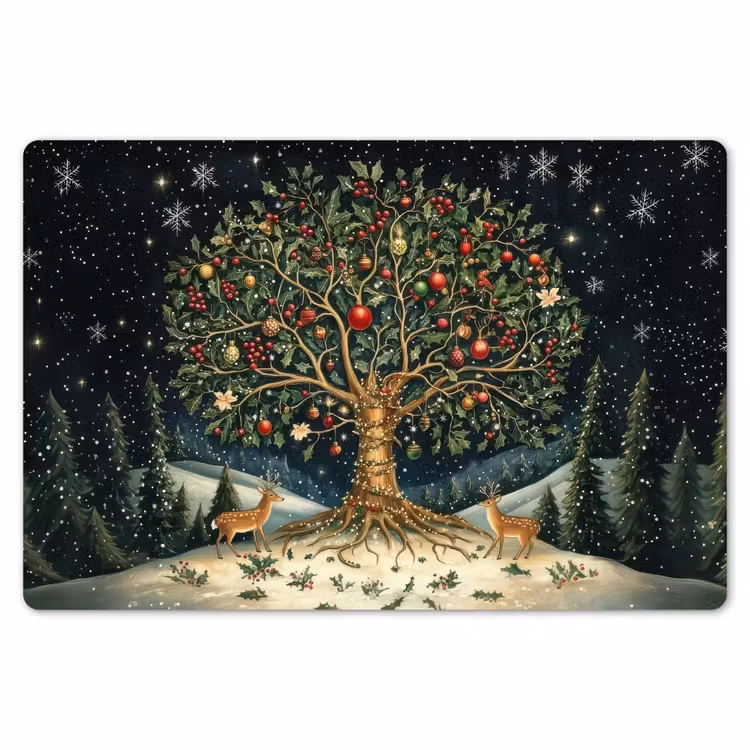 Feestboom - Winterhemel - Kleurrijk Placemat vinyl groot -zzsfeer1_Kitchenyeah-website