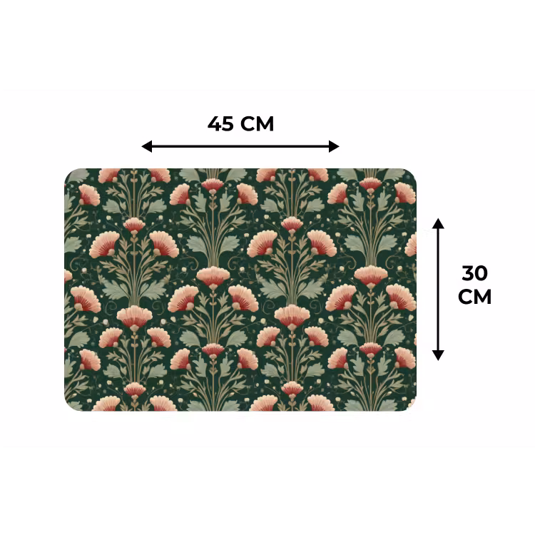 Patroon - Botanisch - Kleurrijk Placemat vinyl groot 368 -specs