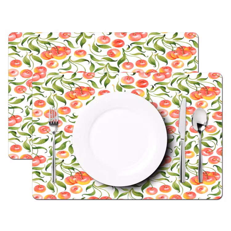 Patroon - Kersen - Wit Placemat vinyl groot 368 -zzsfeer2_Kitchenyeah-website