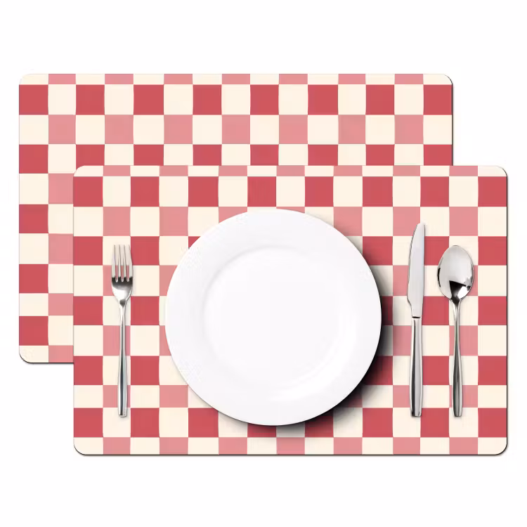 Patroon - Schaak - Roze Placemat vinyl groot 368 -zzsfeer2_Kitchenyeah-website