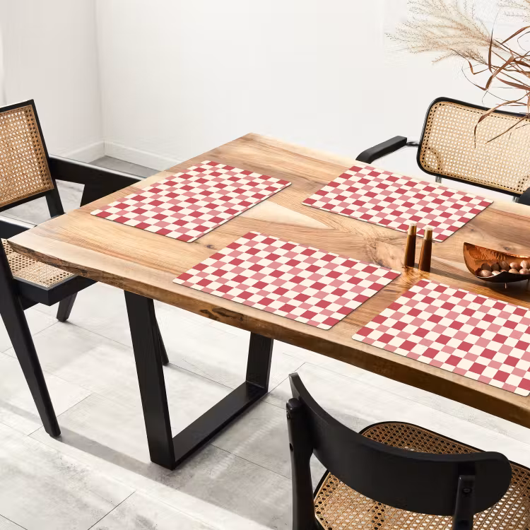Patroon - Schaak - Roze Placemat vinyl groot 368 -zzsfeer4_Kitchenyeah-website