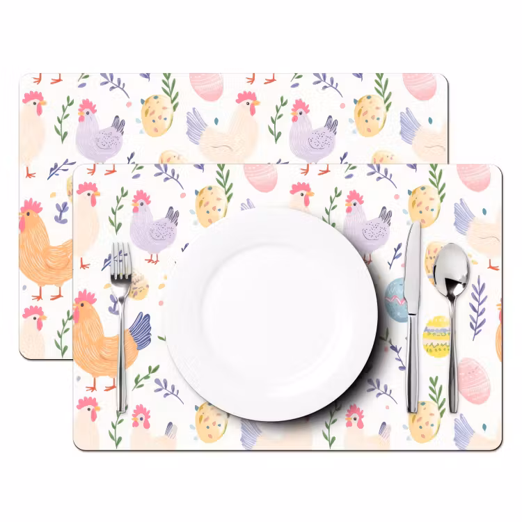Patroon - Kip - Paaseieren Placemat vinyl groot -zzsfeer2_Kitchenyeah-website