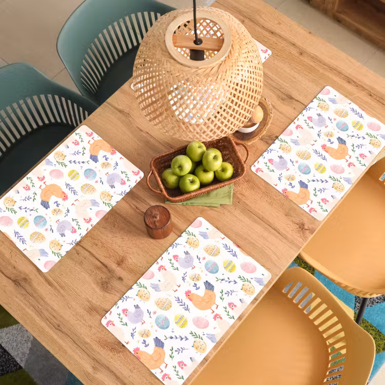 Patroon - Kip - Paaseieren Placemat vinyl groot -zzsfeer5_Kitchenyeah-website