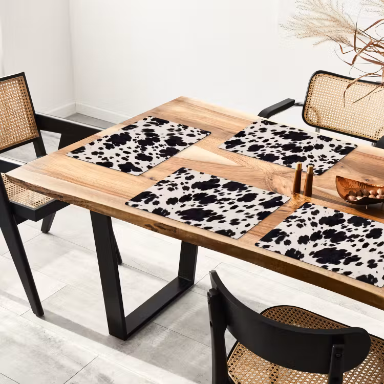 Patroon - Vacht - Zwart - Wit Placemat vinyl groot -zzsfeer4_Kitchenyeah-website