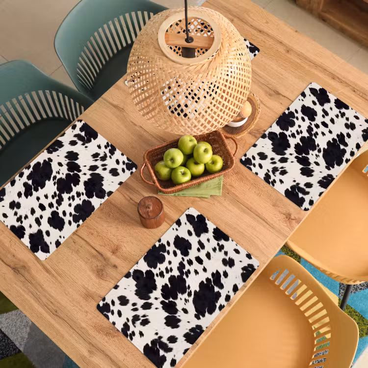 Patroon - Vacht - Zwart - Wit Placemat vinyl groot -zzsfeer5_Kitchenyeah-website