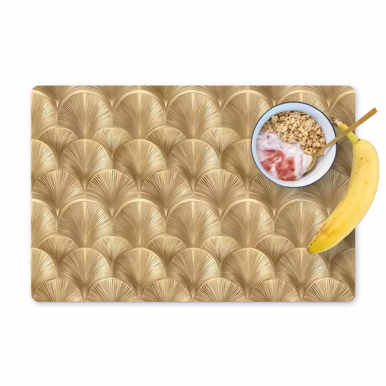 Patroon - Waaier -  Goud Placemat vinyl groot 368 -zzzproduct_Kitchenyeah-website
