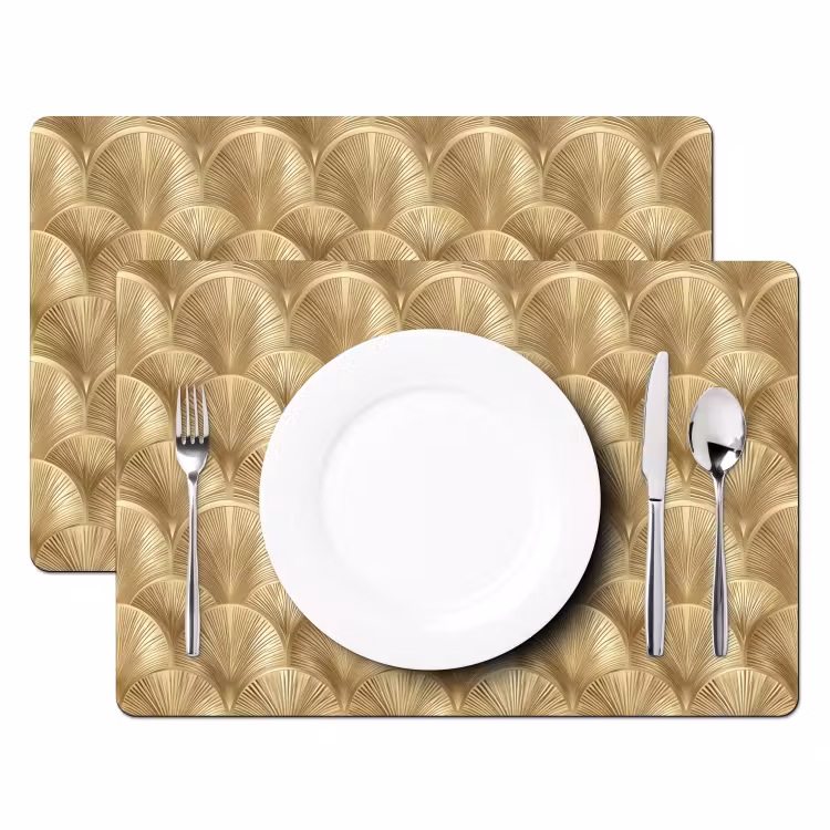 Patroon - Waaier -  Goud Placemat vinyl groot 368 -zzsfeer2_Kitchenyeah-website