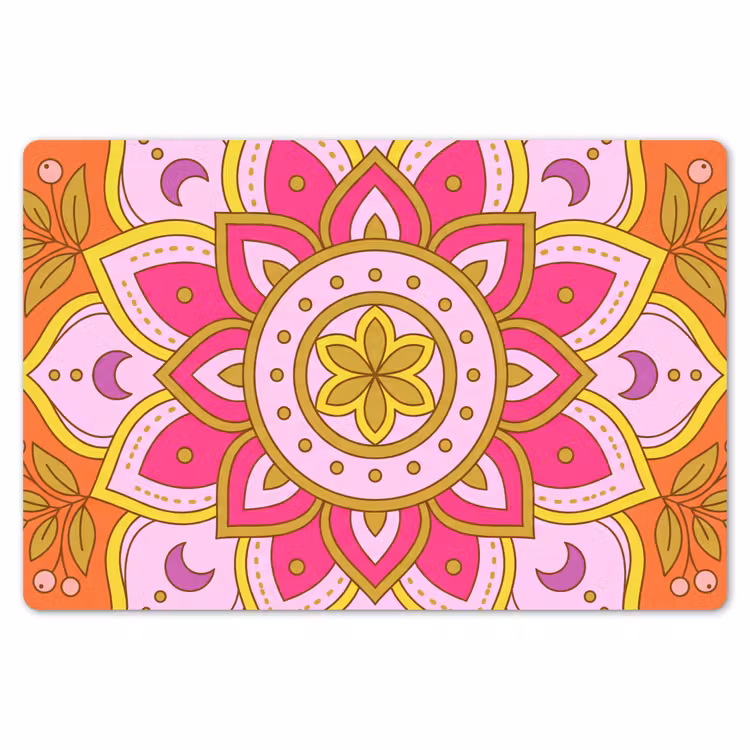 Patroon - Bloemmotief - Decoratie - Abstract - Roze Placemat vinyl groot -zzsfeer1_Kitchenyeah-website