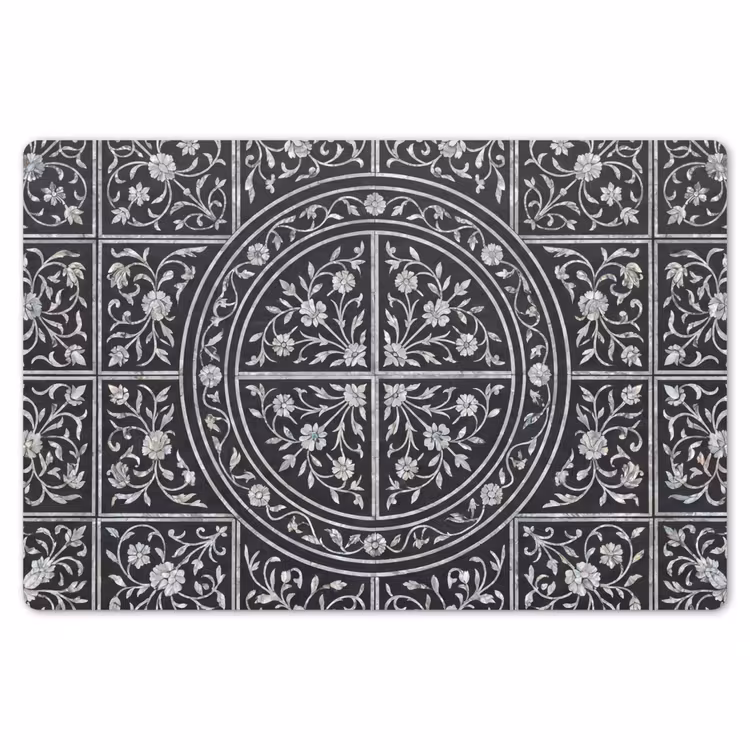 Patroon - Bloemmotief - Decoratie - Klassiek - Zwart Placemat vinyl groot -zzsfeer1_Kitchenyeah-website