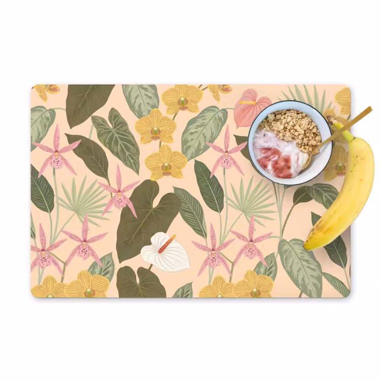 Patroon - Bloemen - Kleurrijk Placemat vinyl groot -zzzproduct_Kitchenyeah-website