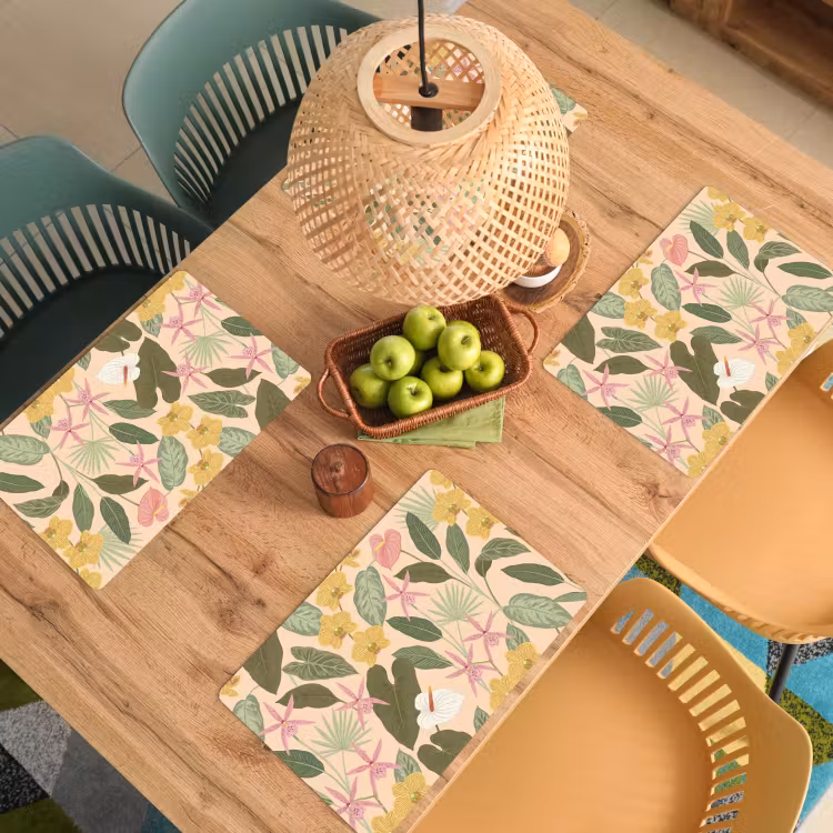 Patroon - Bloemen - Kleurrijk Placemat vinyl groot -zzsfeer5_Kitchenyeah-website