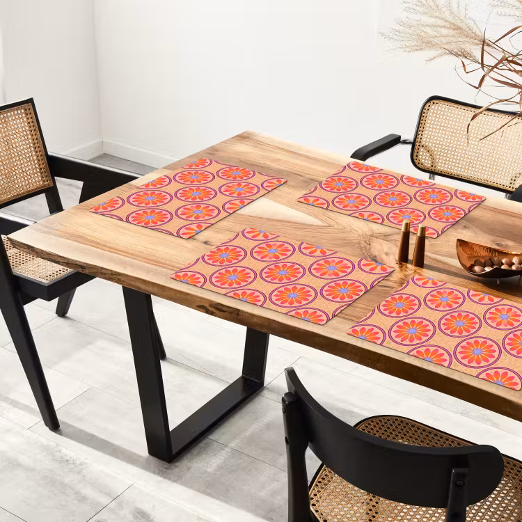 Patroon - Bloemen - Decoratief - Kleurrijk - Modern Placemat vinyl groot -zzsfeer4_Kitchenyeah-website