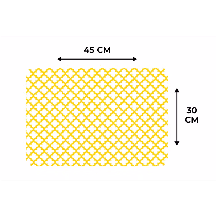 Patroon - Geometrisch - Klassiek - Geel Placemat vinyl groot 368 -specs