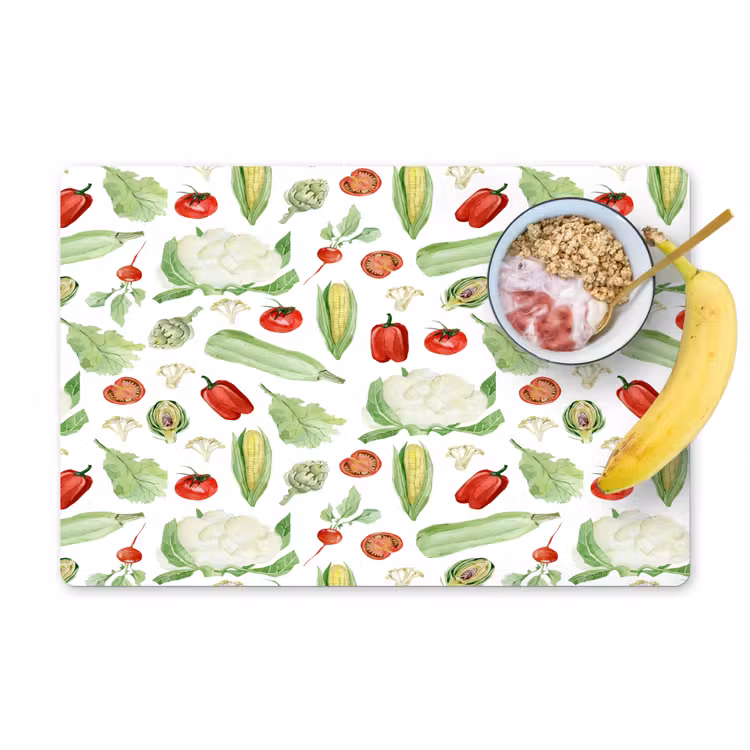 Patroon - Groen - Rood - Groente Placemat vinyl groot 368 -zzzproduct_Kitchenyeah-website