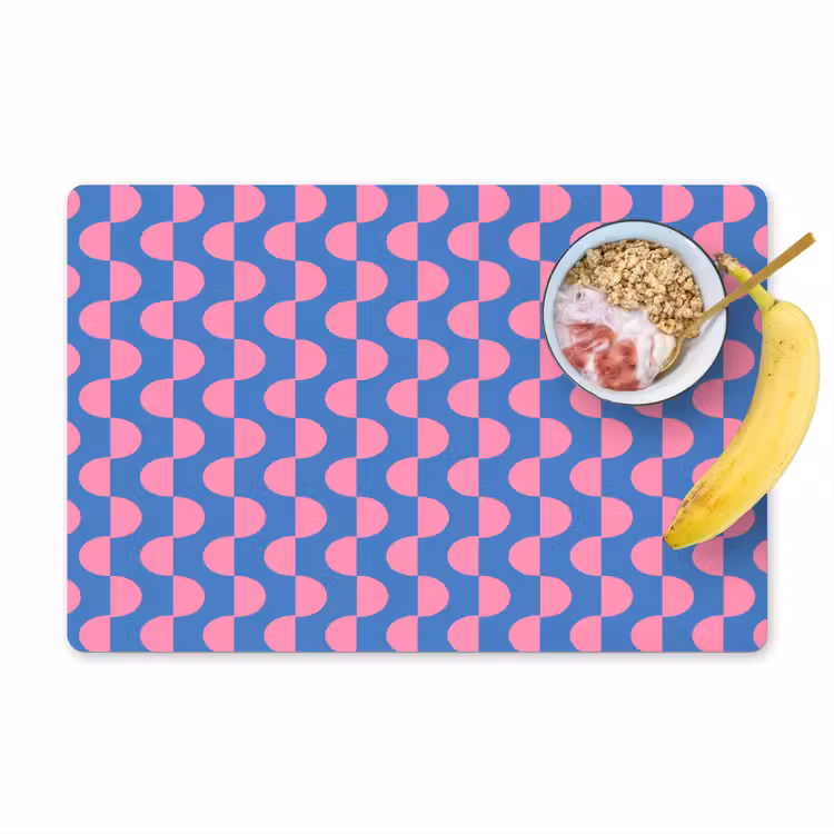 Patroon - Halve cirkels - Abstract - Modern - Roze - Blauw Placemat vinyl groot -zzzproduct_Kitchenyeah-website