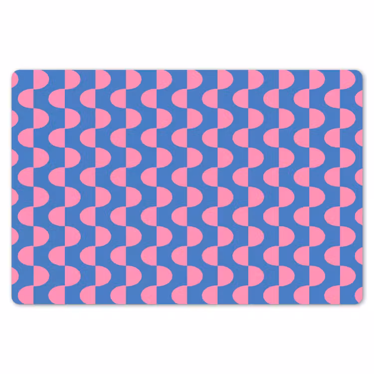 Patroon - Halve cirkels - Abstract - Modern - Roze - Blauw Placemat vinyl groot -zzsfeer1_Kitchenyeah-website