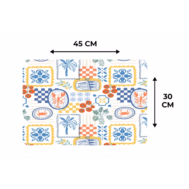 Zee - Sfeer - Tomaat - Mozaïek Placemat vinyl groot 368 -specs
