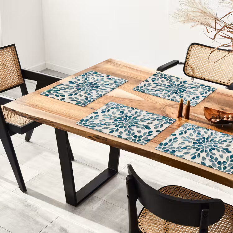 Patroon - Bladeren - Abstract - Modern - Turquoise Placemat vinyl groot -zzsfeer4_Kitchenyeah-website
