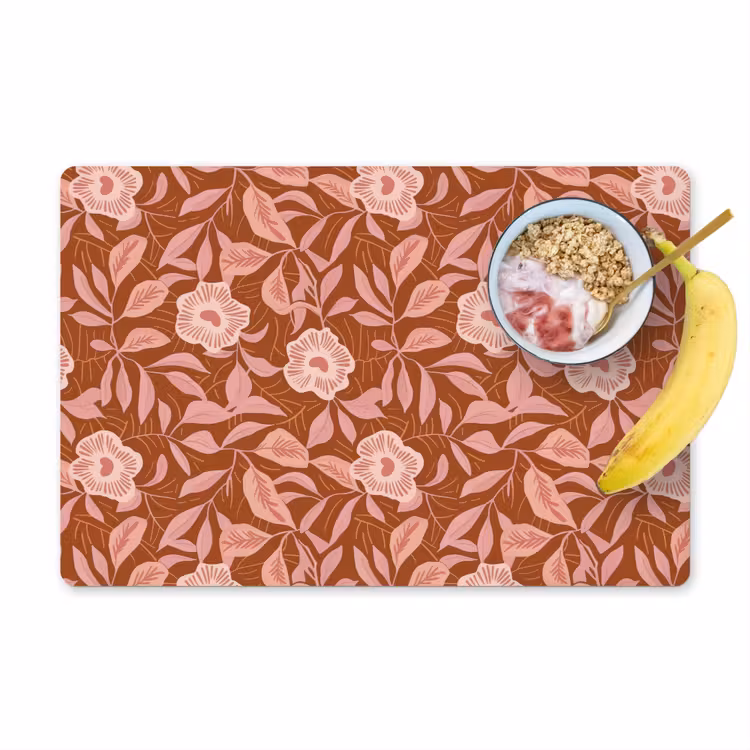 Patroon - Bladeren - Terracotta Placemat vinyl groot 368 -zzzproduct_Kitchenyeah-website