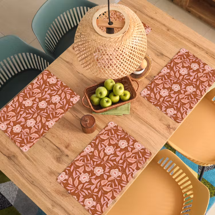 Patroon - Bladeren - Terracotta Placemat vinyl groot 368 -zzsfeer5_Kitchenyeah-website